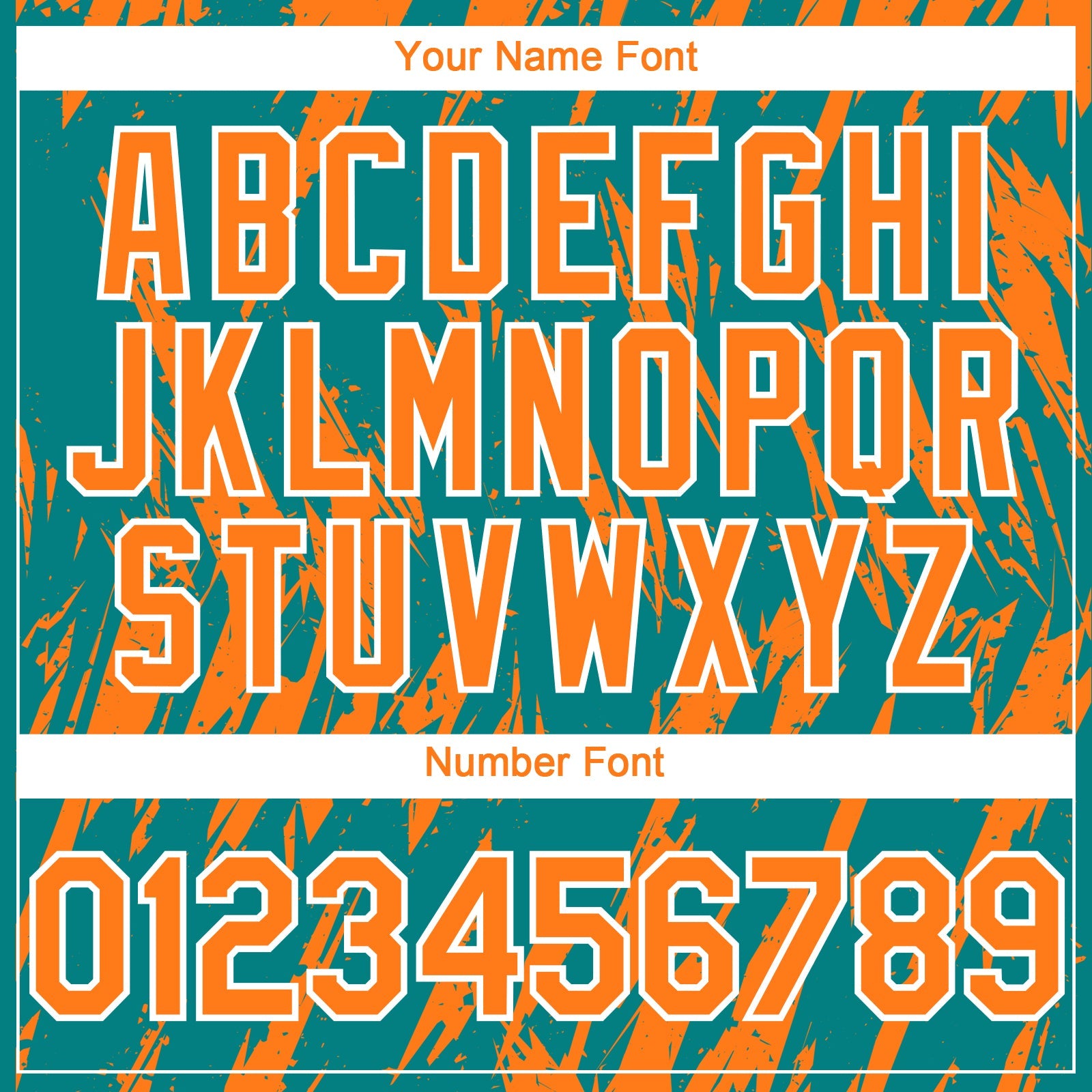 Custom Teal Bay Orange-White Splatter Torn Sharp Brush Stroke Authentic Baseball Jersey