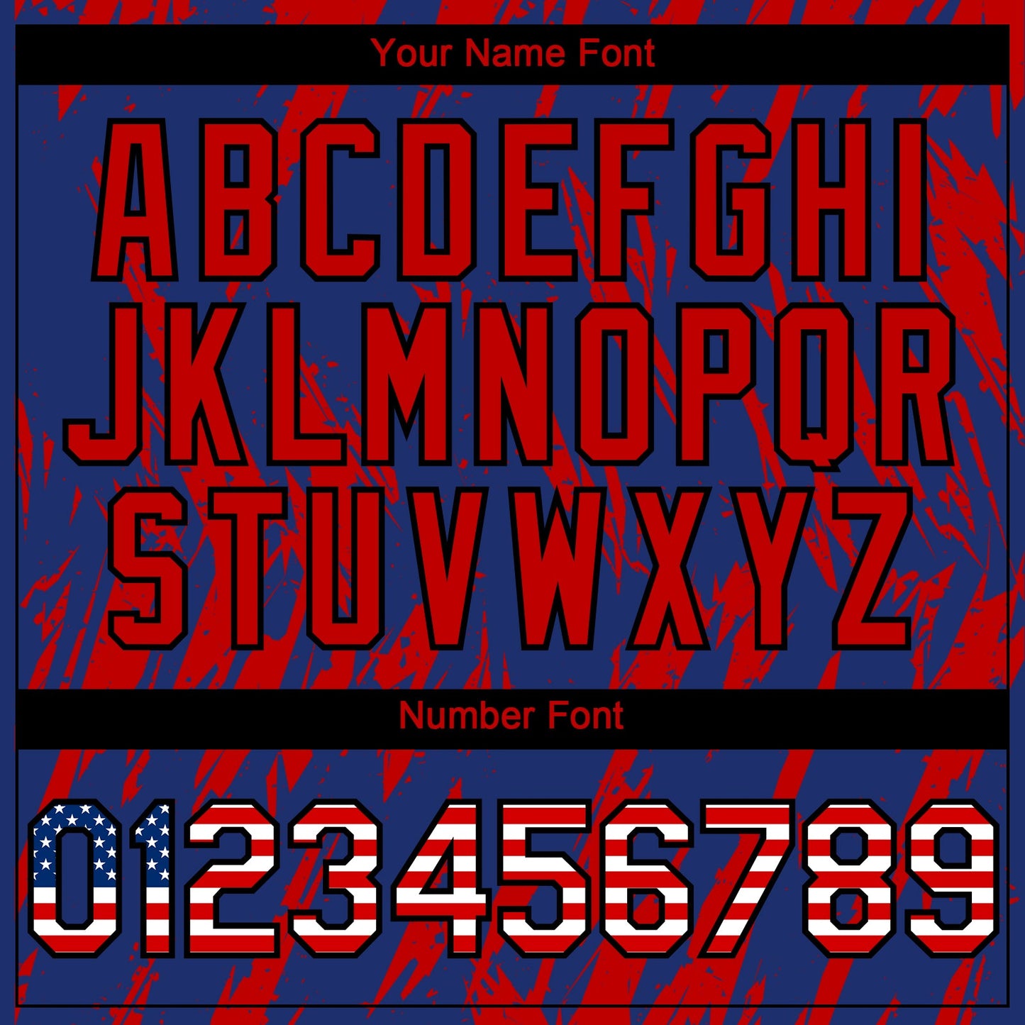 Custom Royal Vintage USA Flag Black-Red Splatter Torn Sharp Brush Stroke Authentic Baseball Jersey