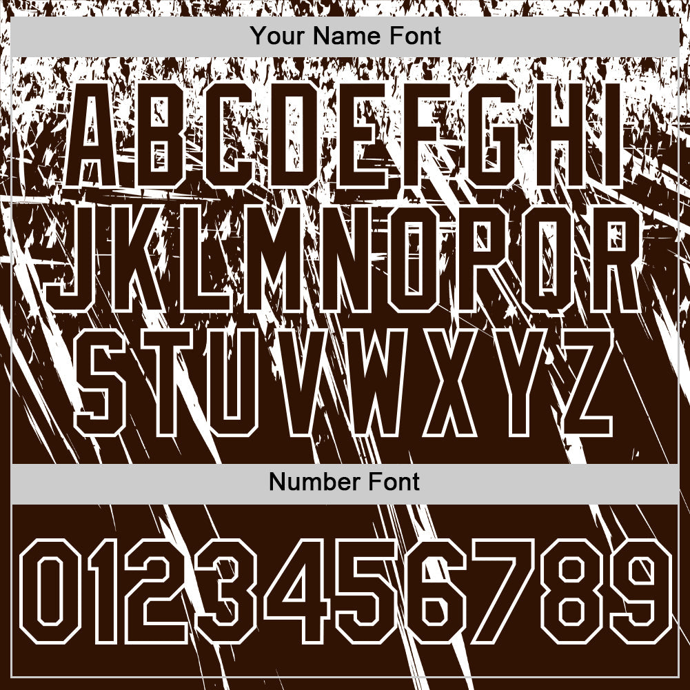 Custom Brown White Distressed Scratch Brush Stroke Authentic Baseball Jersey
