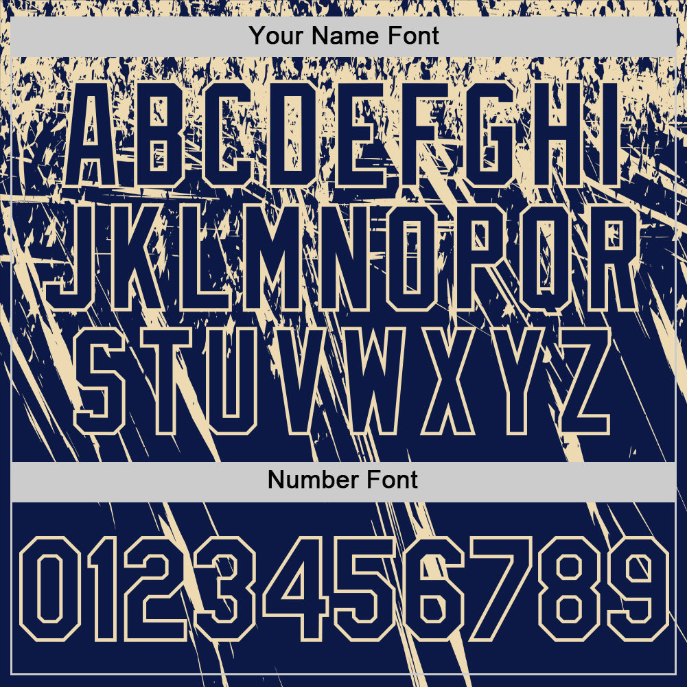 Custom Navy Cream Distressed Scratch Brush Stroke Authentic Baseball Jersey