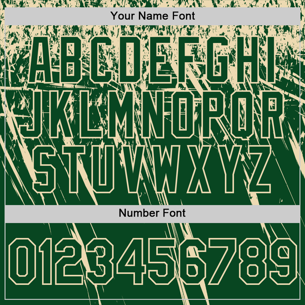 Custom Green Cream Distressed Scratch Brush Stroke Authentic Baseball Jersey