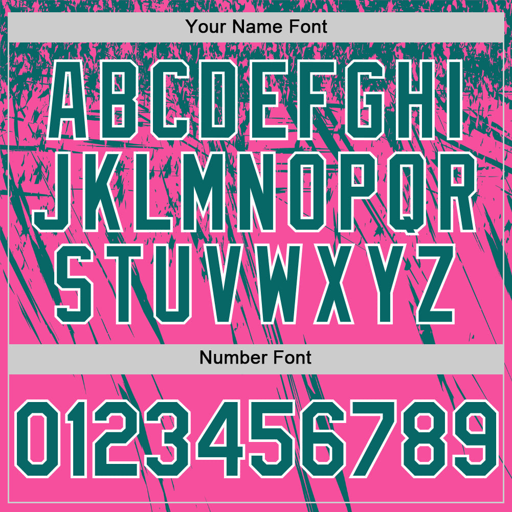Custom Pink Teal-White Distressed Scratch Brush Stroke Authentic Baseball Jersey