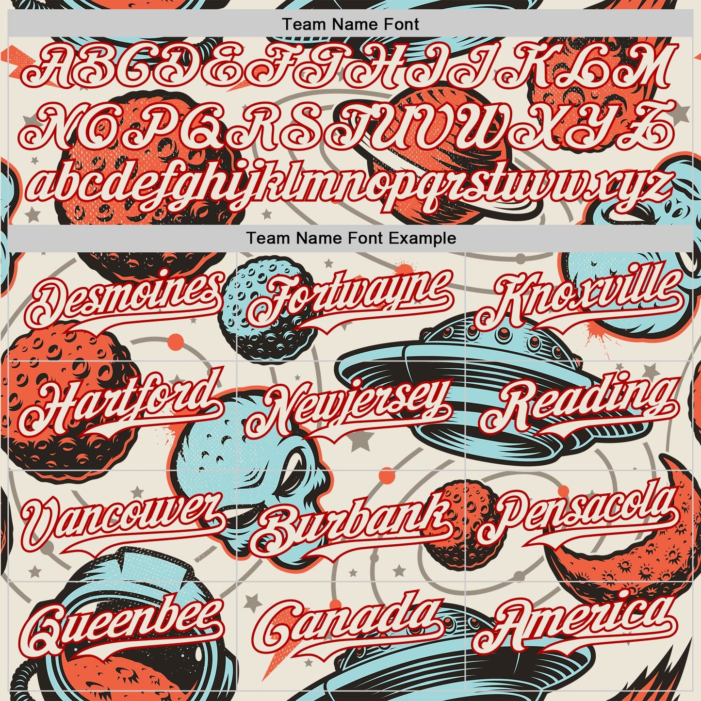 Custom Cream Red Alien UFO Space Authentic Baseball Jersey