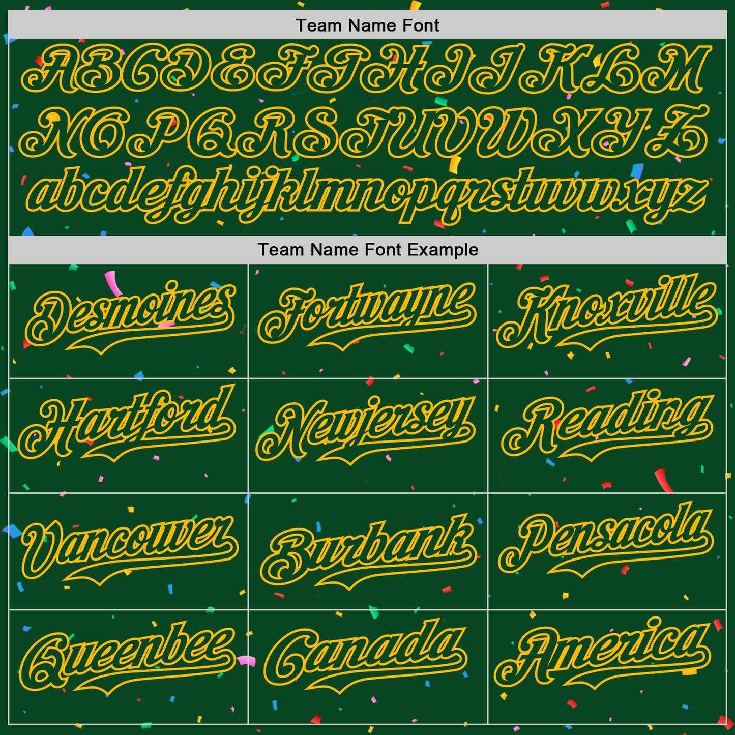 Custom Green Gold 3D Pattern Design Confetti Colorful Speckle Authentic Baseball Jersey