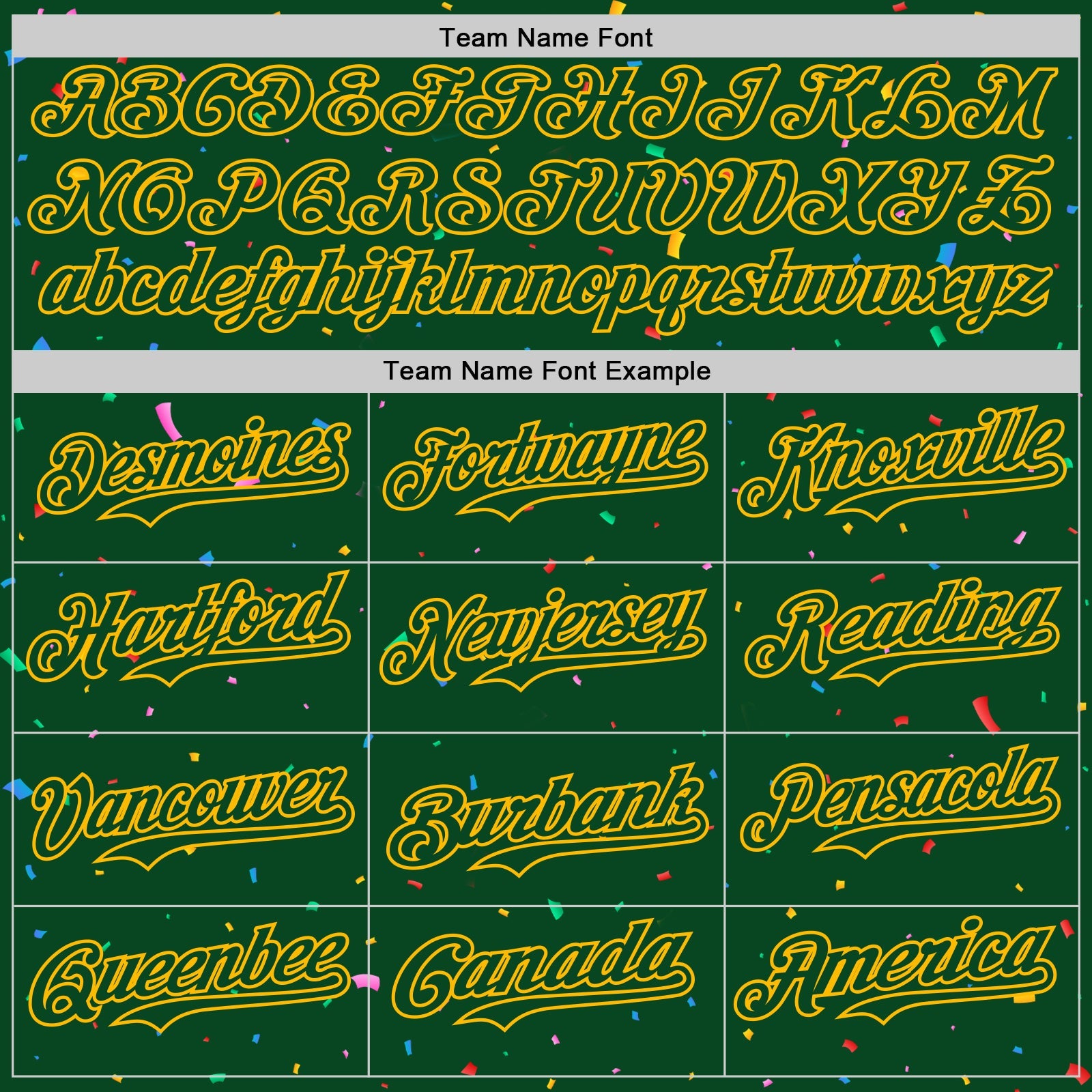 Custom Green Gold 3D Pattern Design Confetti Colorful Speckle Authentic Baseball Jersey
