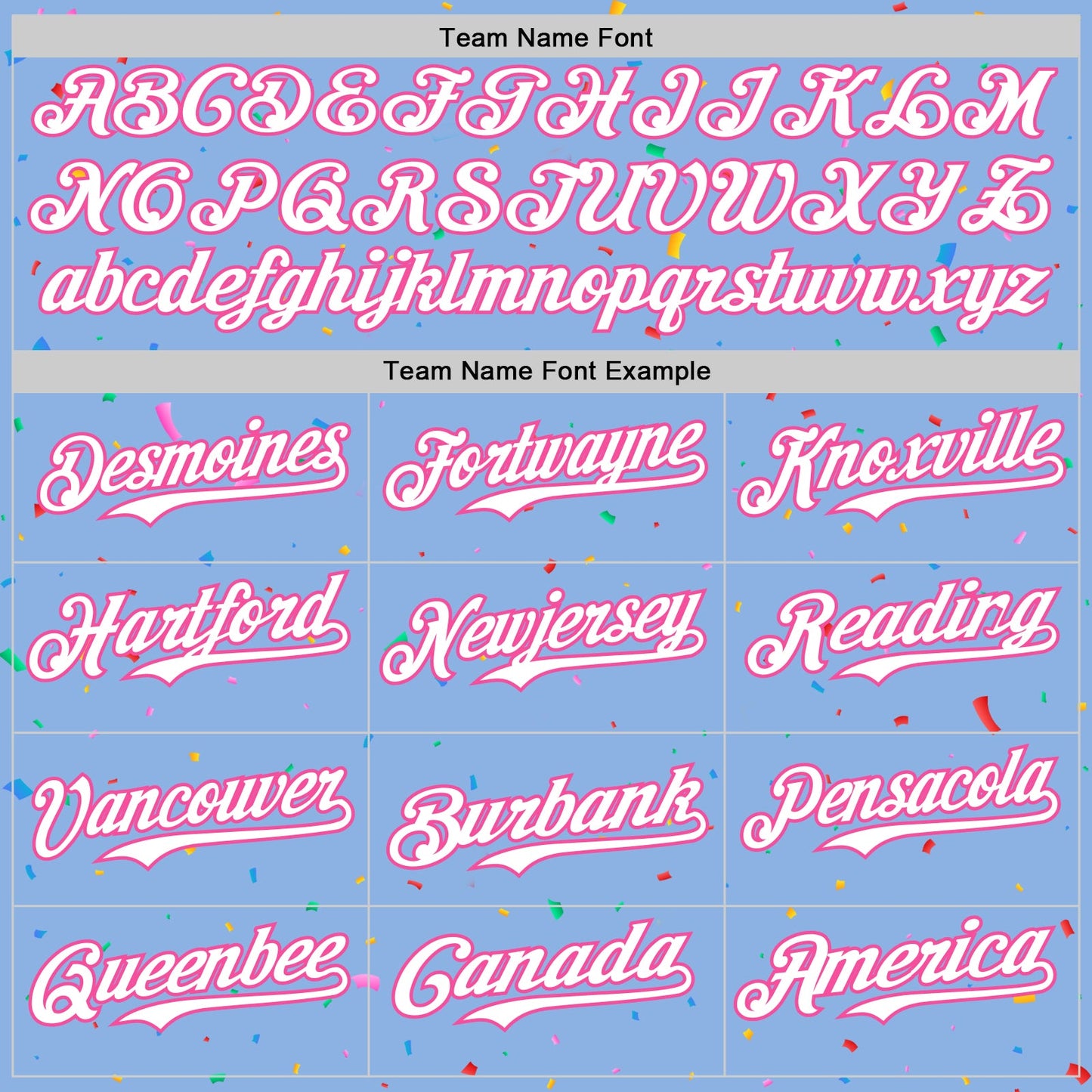 Custom Light Blue White-Pink 3D Pattern Design Confetti Colorful Speckle Authentic Baseball Jersey