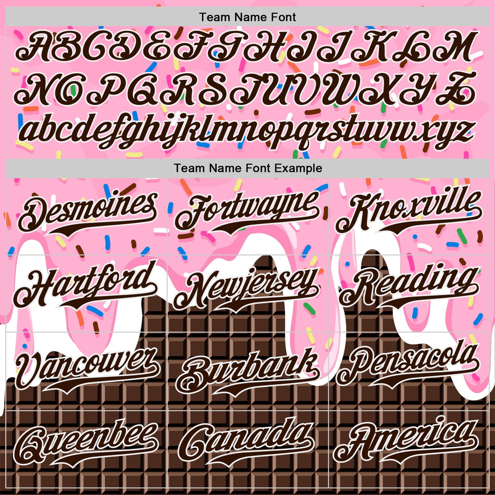 Custom Light Pink Brown-White Foodie Food Dessert Melting Cream Chocolate Grid Authentic Baseball Jersey