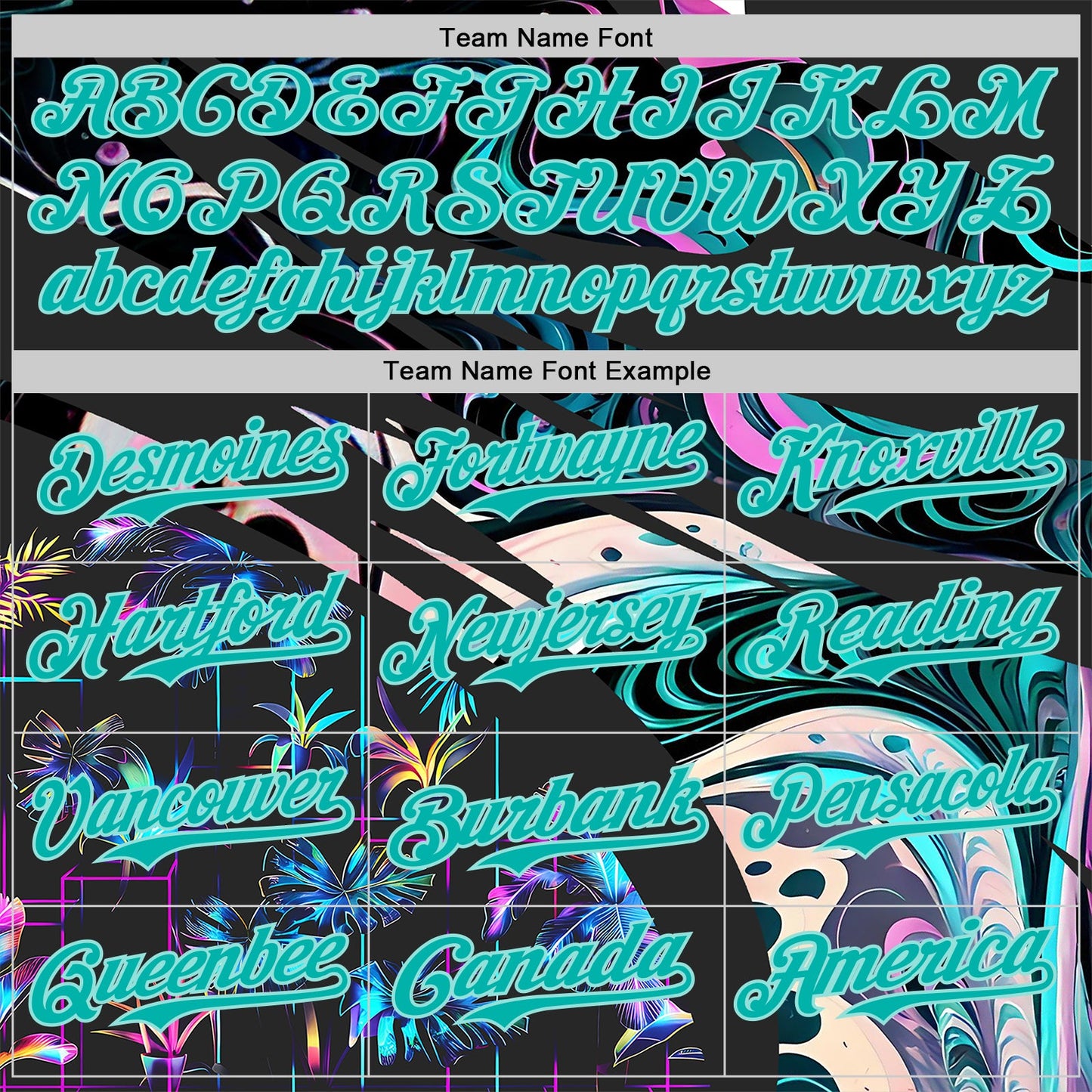 Custom Black Aqua-Ice Blue Cyber Tropical Palm Trees Music Festival Fluid Liquid Authentic Baseball Jersey