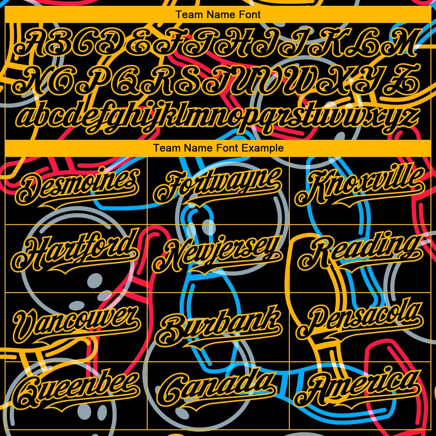 Custom Black Gold 3D Pattern Design Bowling Authentic Baseball Jersey