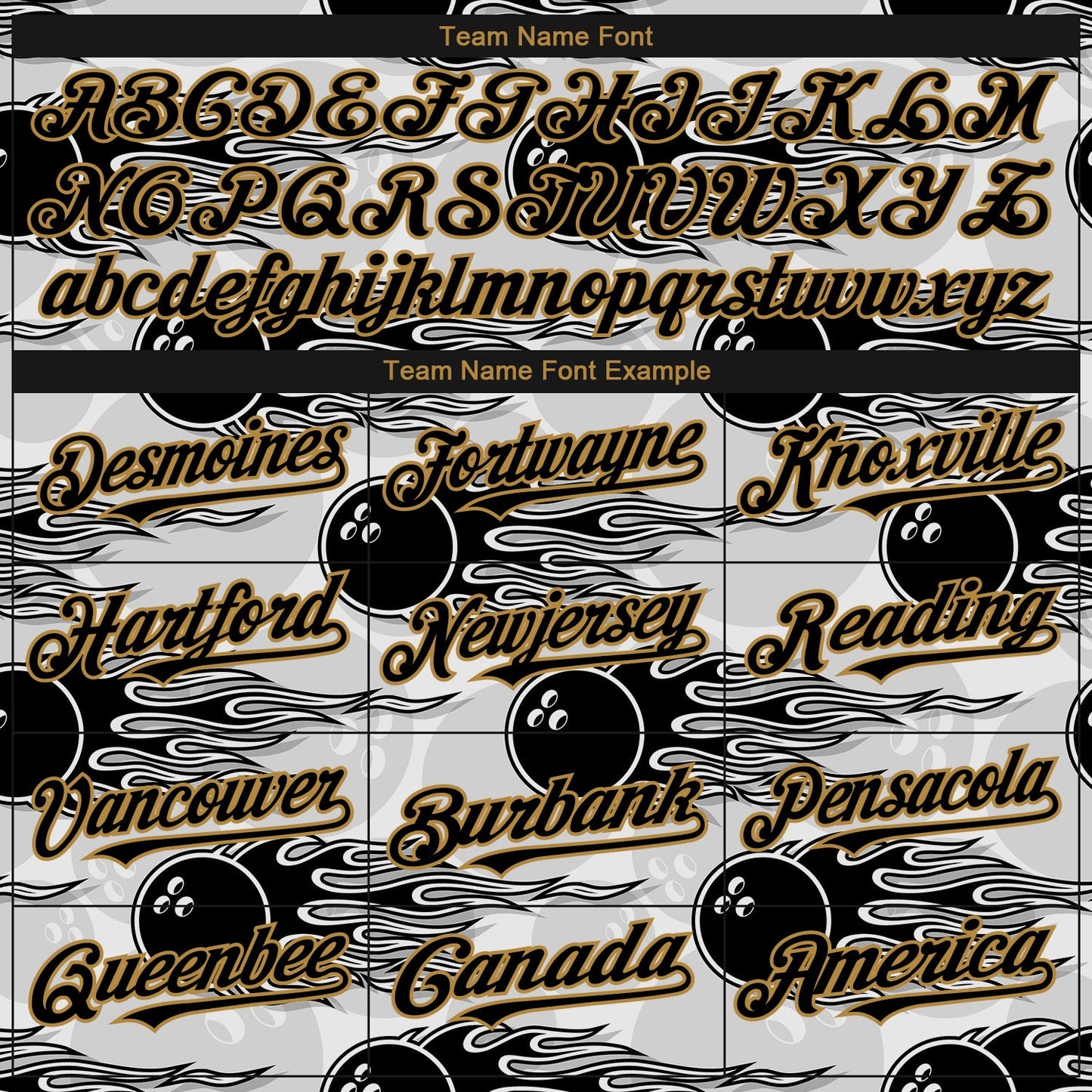 Custom White Black-Old Gold 3D Pattern Design Bowling Ball With Hotrod Flame Authentic Baseball Jersey