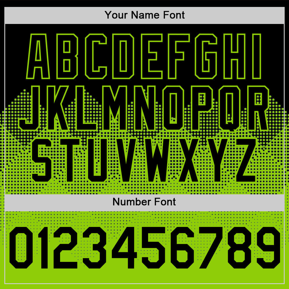 Custom Black Neon Green 3D Pattern Design Gradient Square Shapes Authentic Baseball Jersey