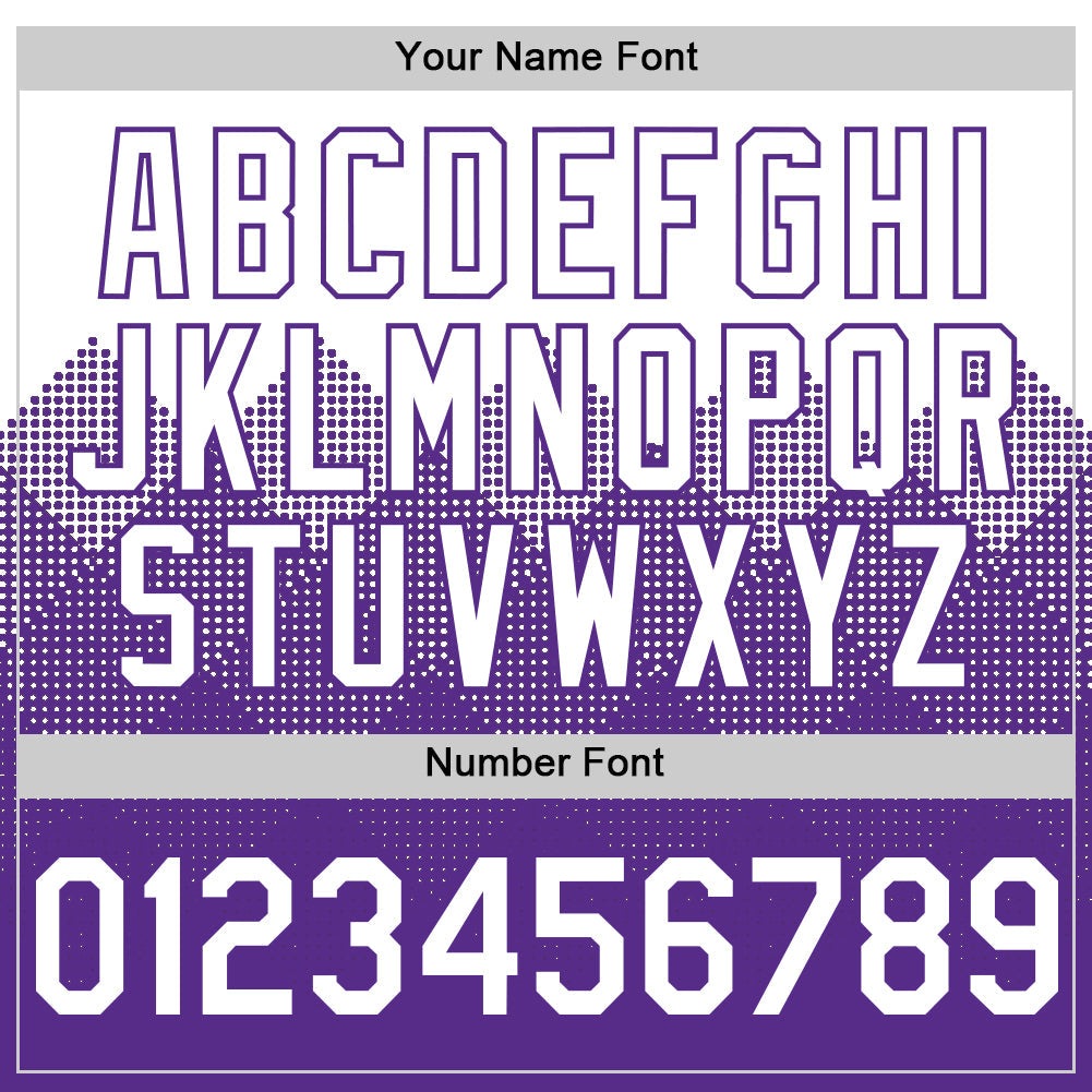 Custom White Purple 3D Pattern Design Gradient Square Shapes Authentic Baseball Jersey