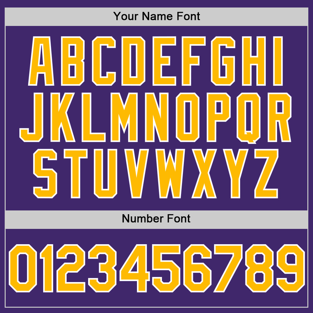 Custom Purple Gold-White Line Authentic Baseball Jersey