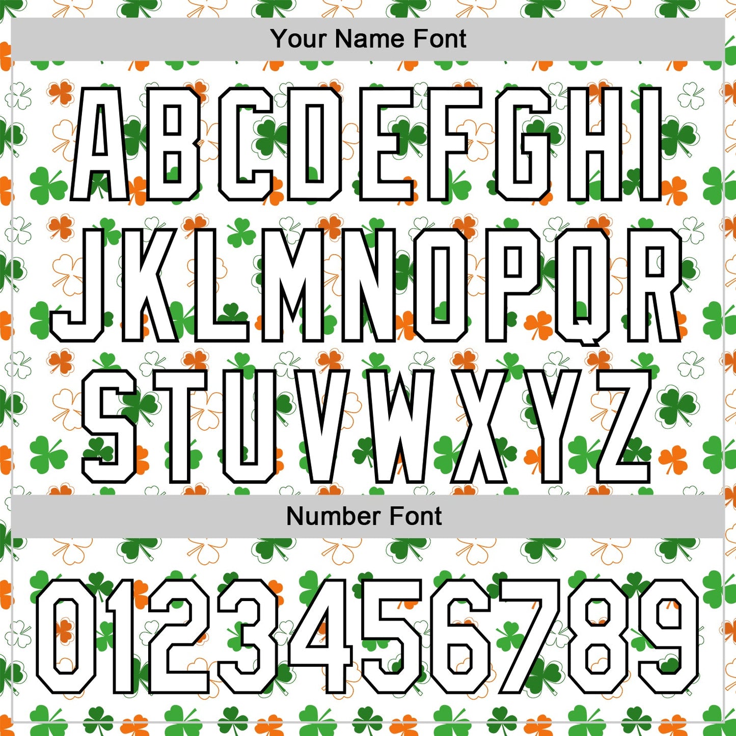 Custom White Black Green-Bay Orange 3D St. Patrick's Day Shamrock Authentic Baseball Jersey