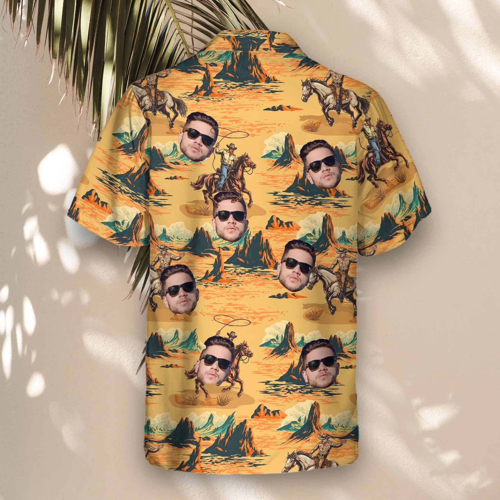 Retro Cowboy Rider | Aloha Custom Hawaiian Shirts with Faces or Logos