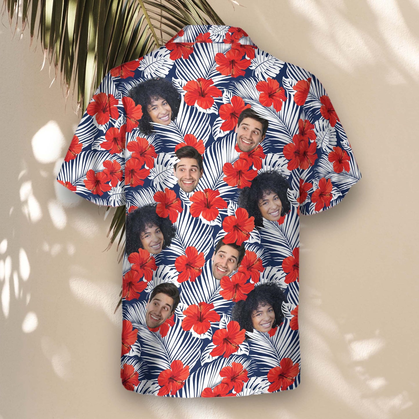 Red Hibiscus Tropics | Aloha Custom Hawaiian Shirts with Faces or Logos