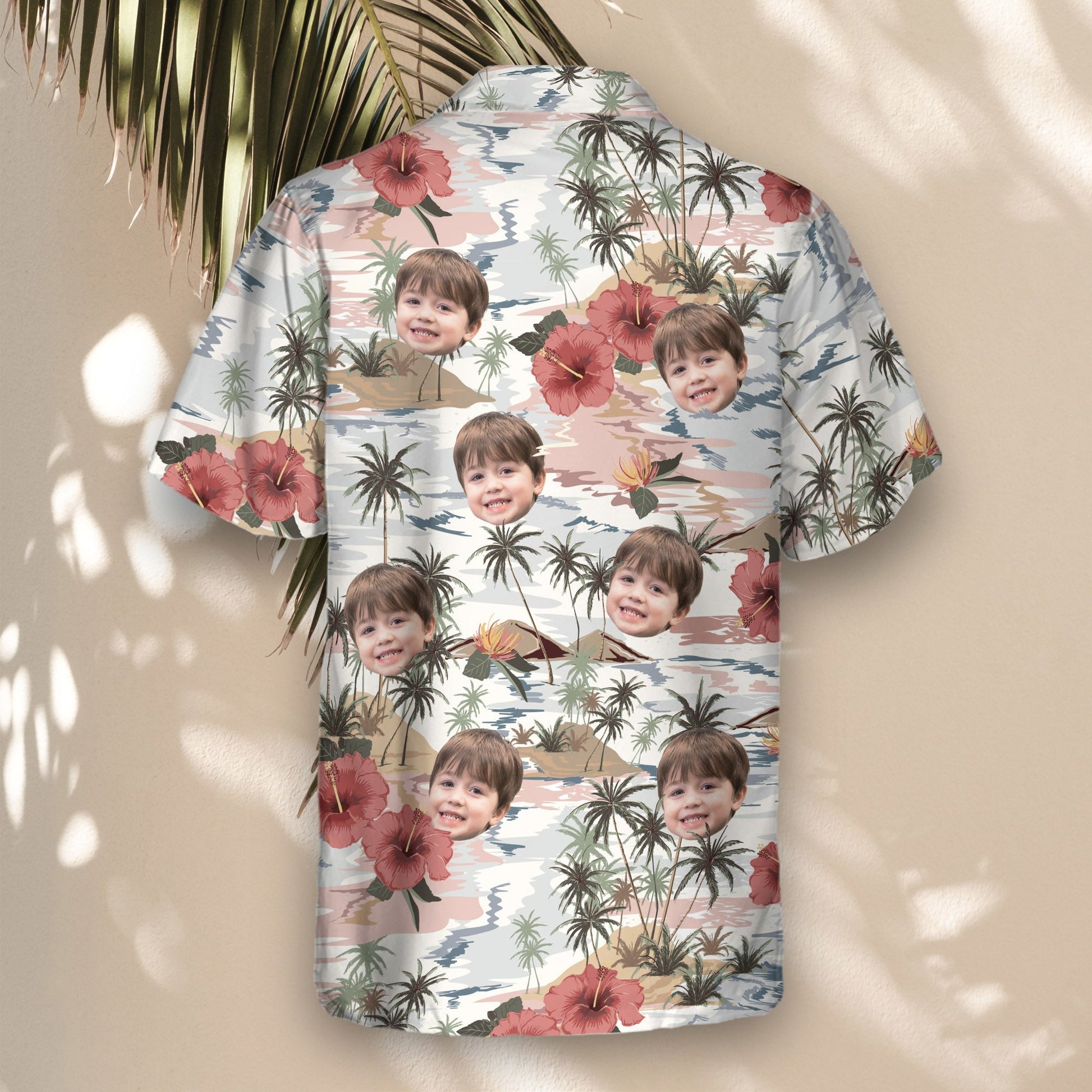 Vintage Island Palm Hibiscus | Aloha Custom Hawaiian Shirts with Faces or Logos