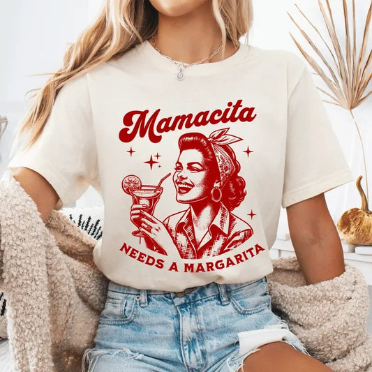 Mamacita Needs a Margarita Unisex Crewneck Shirt, Cinco de Mayo Shirt Available in Long Sleeve, Cotton Raglan 3/4 length...