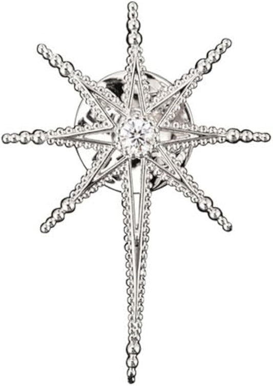 Creative Octagram Star Brooch Pin Eight Awn Star Snowflake Zircon Badge Pins for Clothes Hats Elegant Suit Lapel Pin Shirt Collar Pin Jewelry Gifts for Women Men