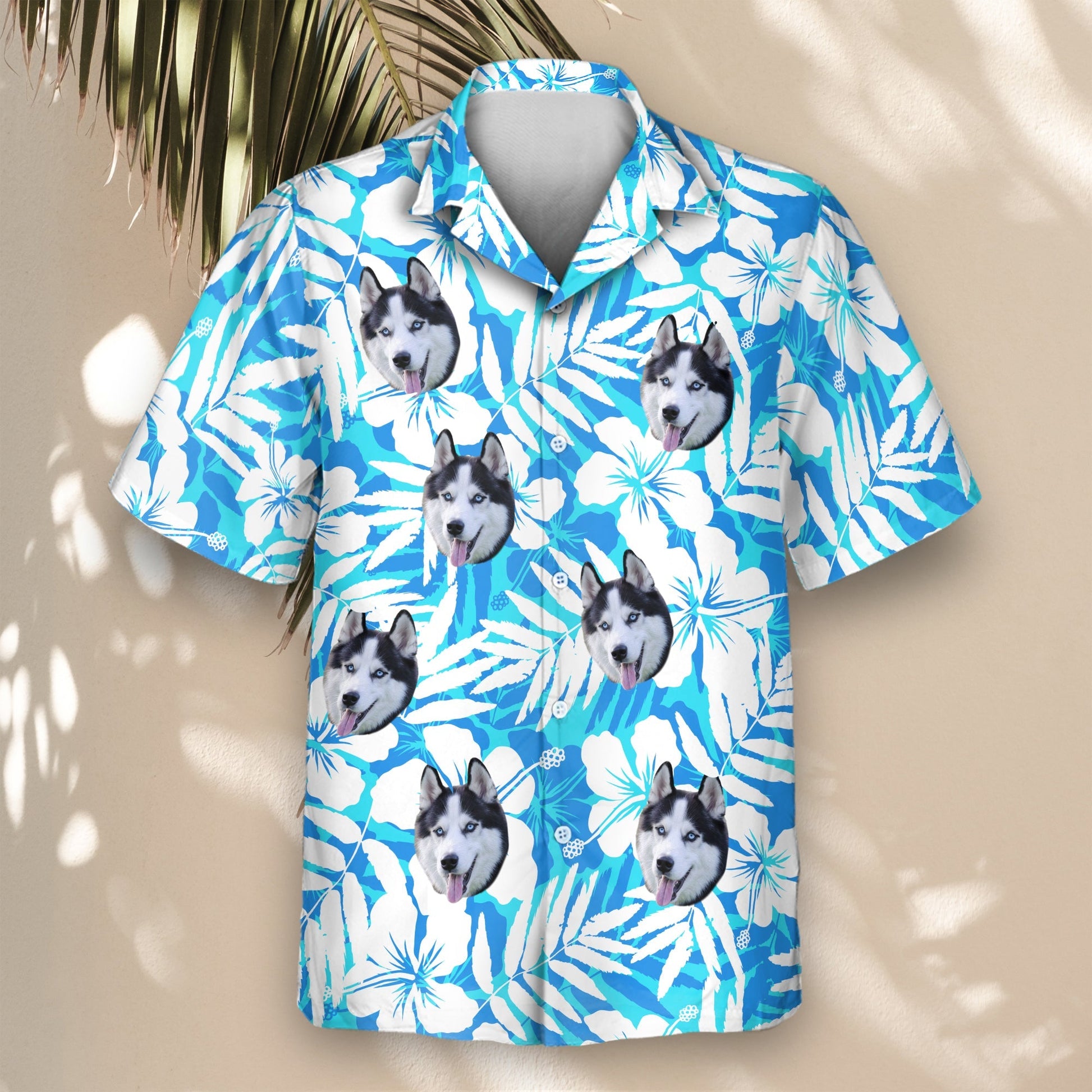 Blue Hibiscus Breeze | Aloha Custom Hawaiian Shirts with Faces or Logos