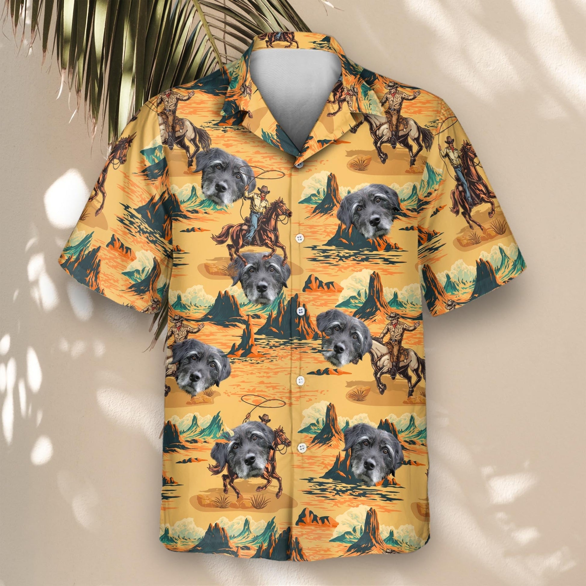 Retro Cowboy Rider | Aloha Custom Hawaiian Shirts with Faces or Logos