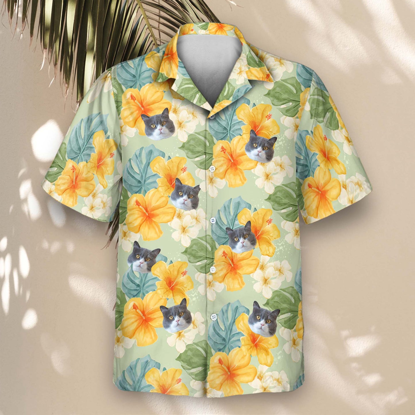 Tropical Hibiscus Vibes | Aloha Custom Hawaiian Shirts with Faces or Logos