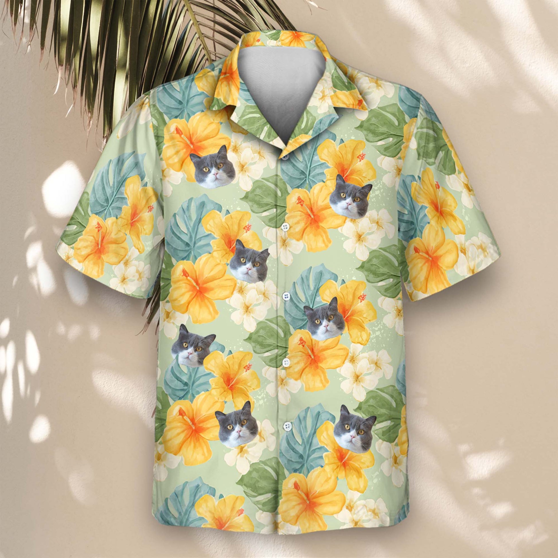 Tropical Hibiscus Vibes | Aloha Custom Hawaiian Shirts with Faces or Logos
