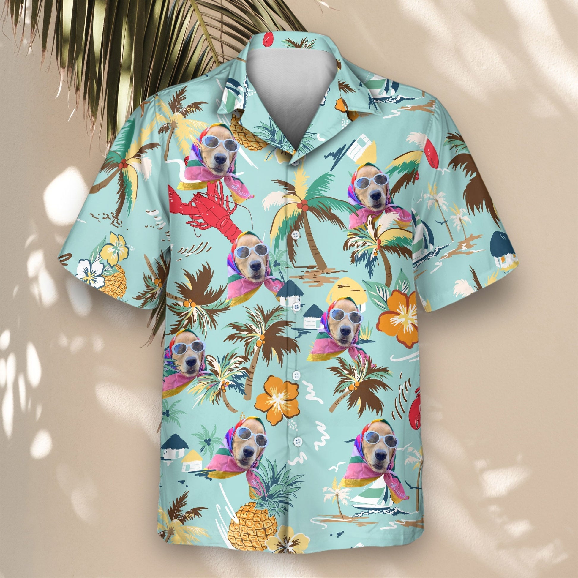 Turquoise Tropical Island | Aloha Custom Hawaiian Shirts with Faces or Logos