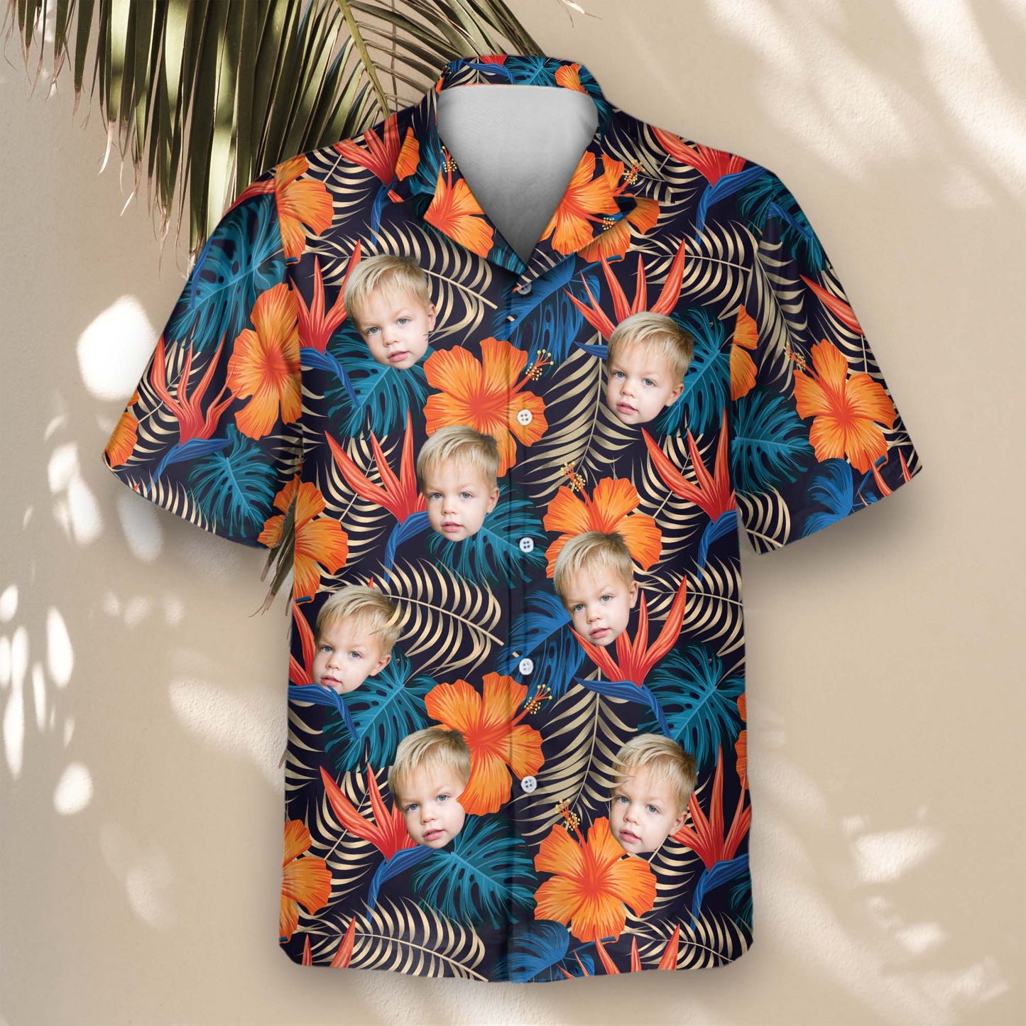 Vibrant Tropical Floral | Aloha Custom Hawaiian Shirts with Faces or Logos