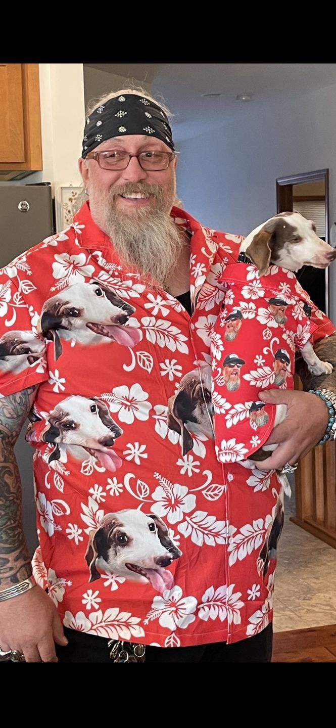 Custom Hawaiian Shirt For Dog Lovers | Personalized Puppy Lovers Gift | Leaves & Flowers Pattern Red ColorAloha Shirt