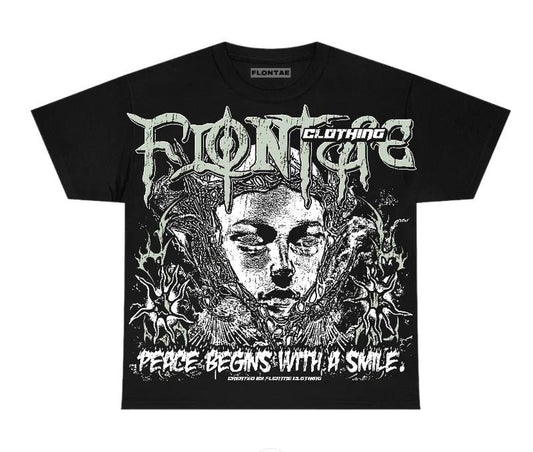 4s Seafoam Flontae T-Shirt Keep Peace Graphic Tee Cotton Y2K Clothing Top Streetwear