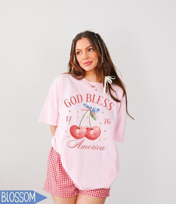 4th Of July Christian Shirt For Women Religious Coquette Patriotic T Shirt God Bless America Tshirt Independence Day Gift...