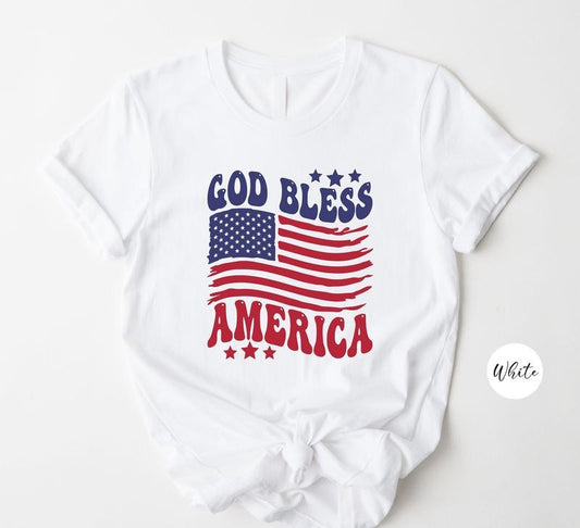4th Of July Shirt God Bless America Shirt Patriotic Shirt Faith T-shirt Gift For American American Shirt Independence Tee