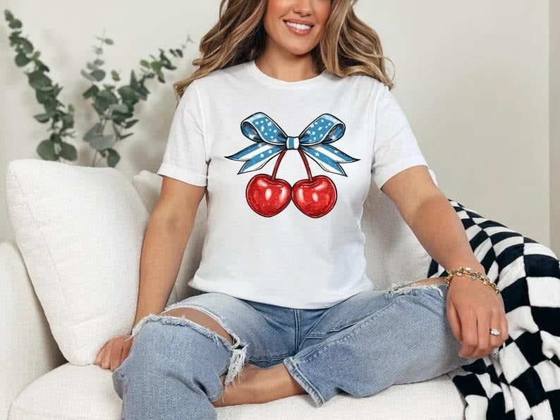 4th of July Coquette Cherry Shirt, 4th Of July Shirt, Independence Day Shirt, 4th July Shirt, Fourth of July Shirt, 4th...