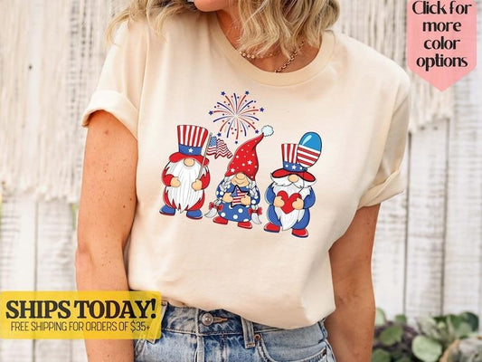 4th of July Gnome Shirt, 4th of July Shirt, Gnome Shirt, Patriotic Shirt, Independence Day Shirt, 4th of July Gift,...