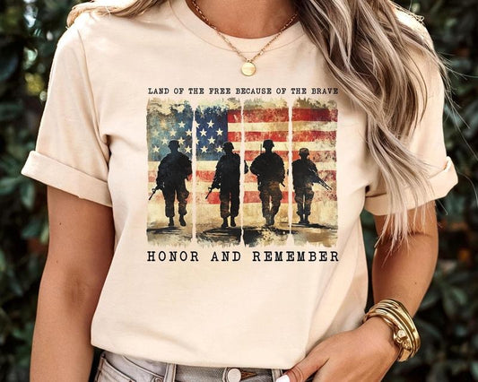 4th of July Shirt | Memorial Day Hoodie | Patriotic American Flag Sweatshirt | Land of the Brave | USA Army Shirt | Heart Flag Tee | Independence Day Outfit Man Womenswear