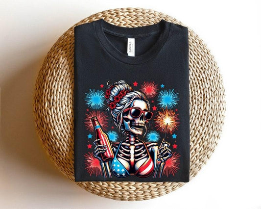 4th of July Skull Shirt,Freedom Shirt Hoodie, Sweatshirt | InkThreadWorks.com