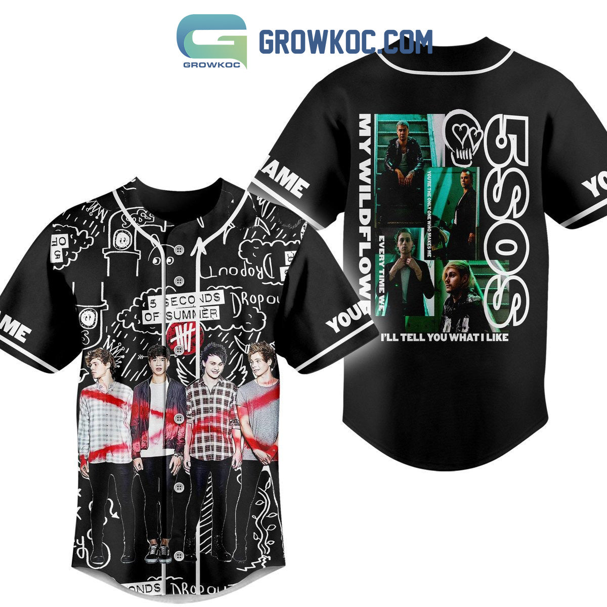 5 Seconds Of Summer I’ll Tell You What I Like Personalized Baseball Jersey