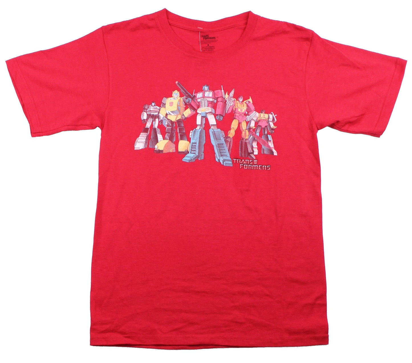 Transformers Mens T-Shirt - Standing Cartoon Optimus Hot Rod Bumblebee & More