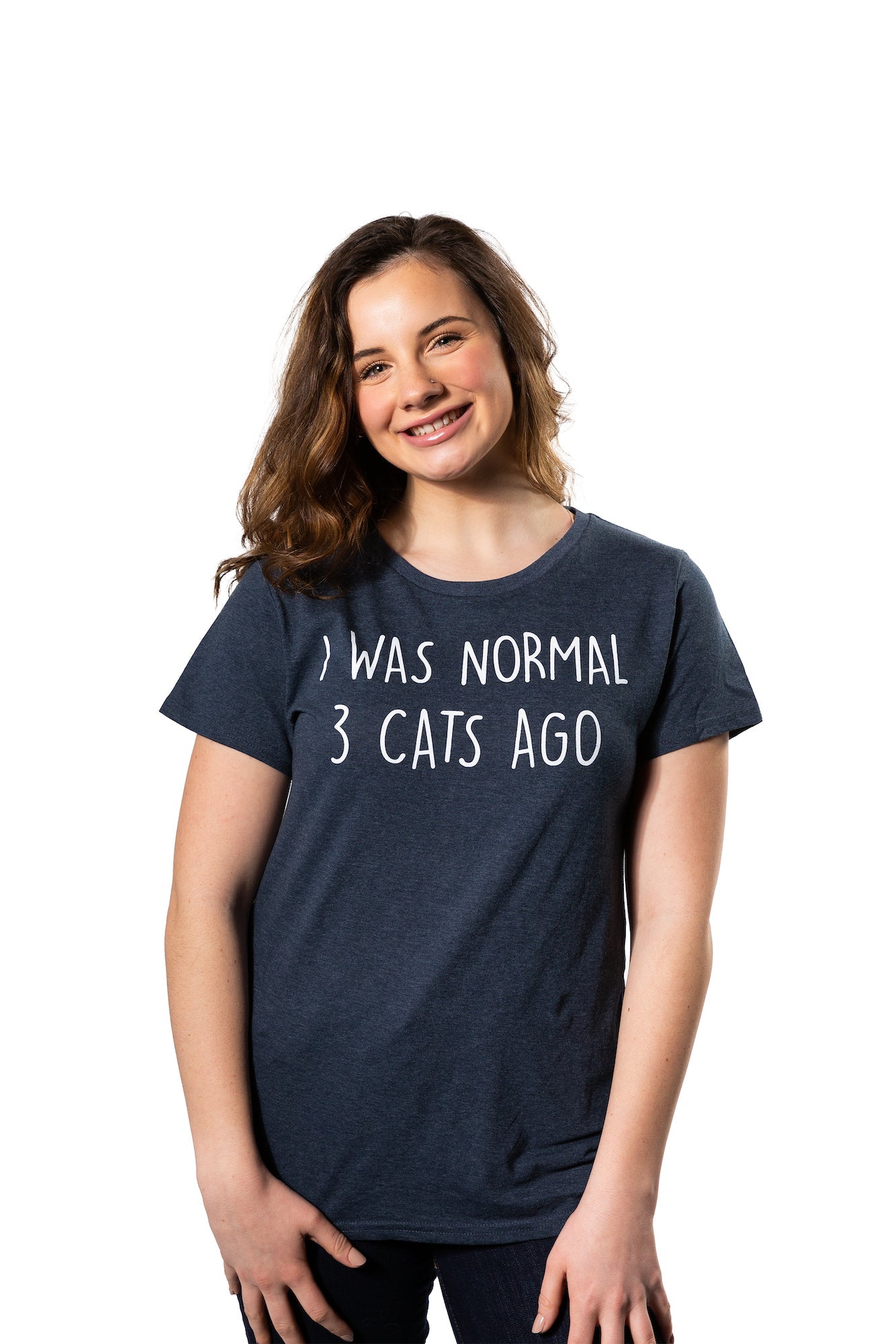 I Was Normal 3 Cats Ago Women's T Shirt Hoodie, Sweatshirt | InkThreadWorks.com (Image 3)