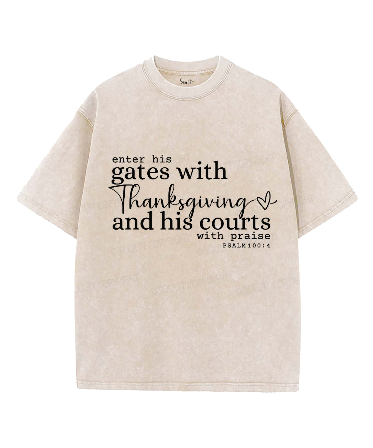 Enter His Gates Unisex Washed Christian T-shirt