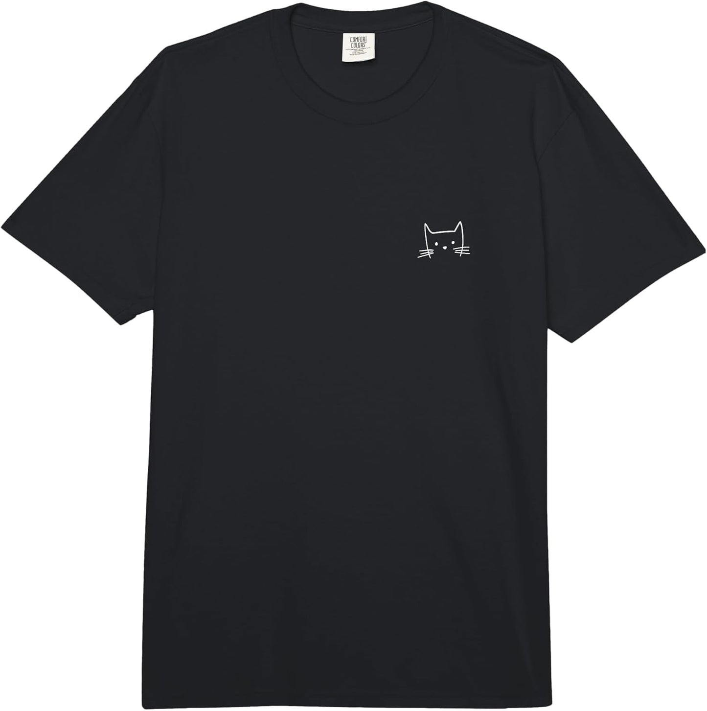 Small Cat Face Cat Lover Funny Cat Minimalist Subtle Cat Comfort Colors Adult Heavyweight T-Shirt