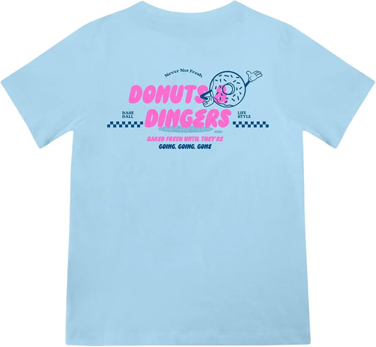 Donut Tee for Men - White, Soft 60/40 Blend, Breathable, Side-Seamed T-Shirt, Adult Sizes S-XL
