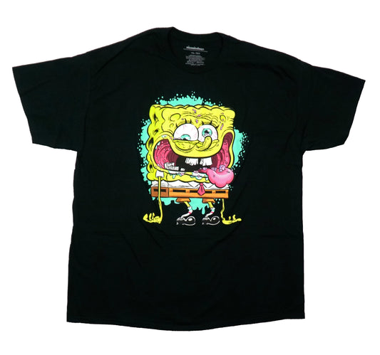 Spongebob Squarepants Mens T-Shirt - Crazy Bulging Bloodshot Eyes Spongebob