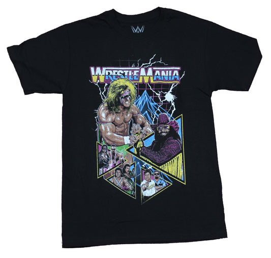 WWE Mens T-Shirt  -  WrestleMania Ultimate Warrior Macho Man & More Poster
