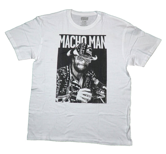 Macho Man Mens T-Shirt - Smiling Macho Man Photo Box Under Name