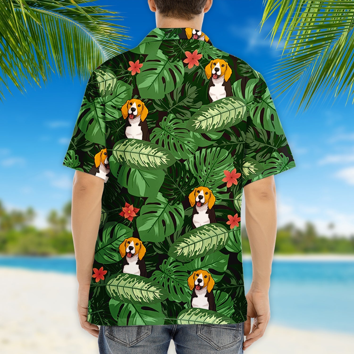 Dog Dad Tropical - Personalized Custom Hawaiian Shirt