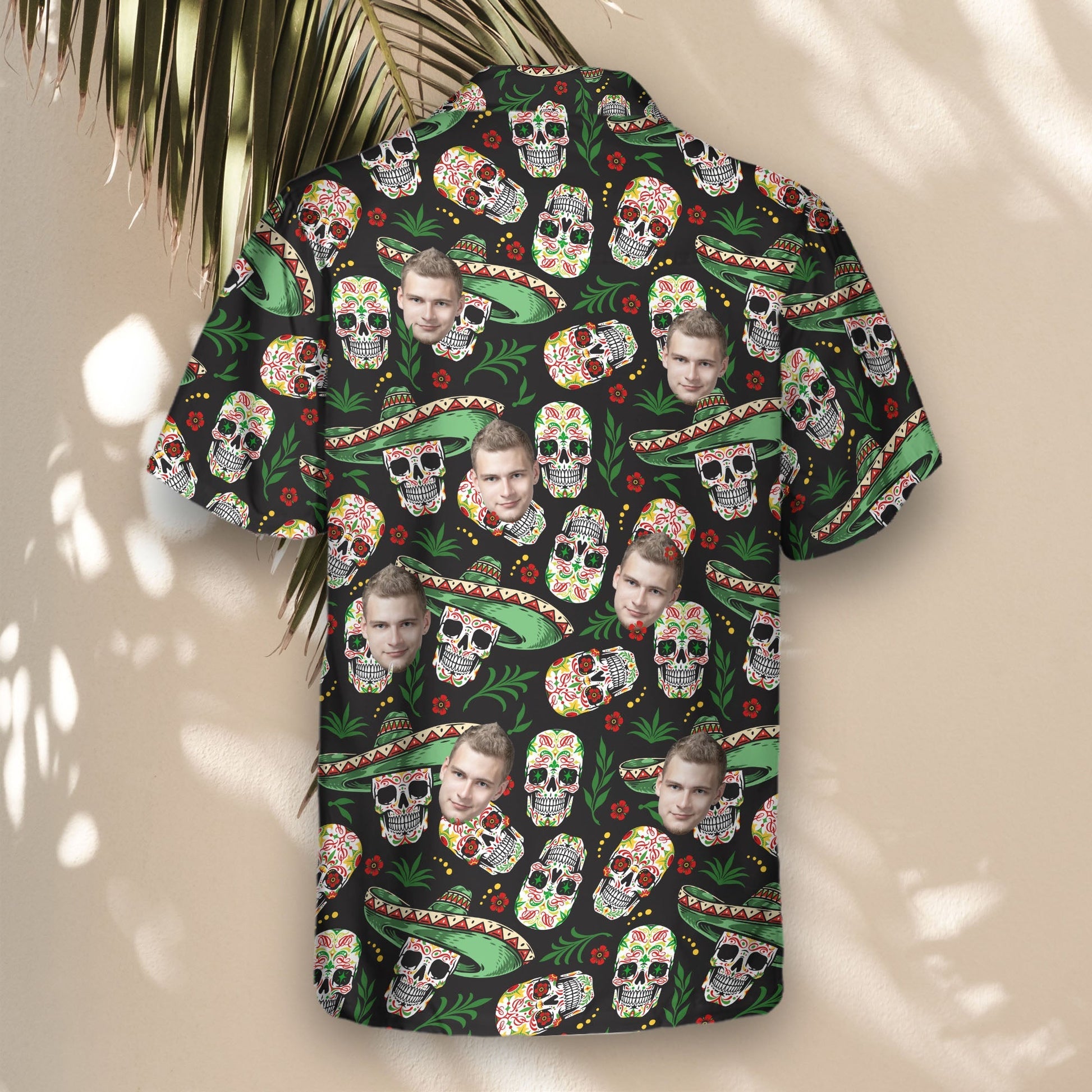 Fiesta Skull Vibes | Aloha Custom Hawaiian Shirts with Faces or Logos