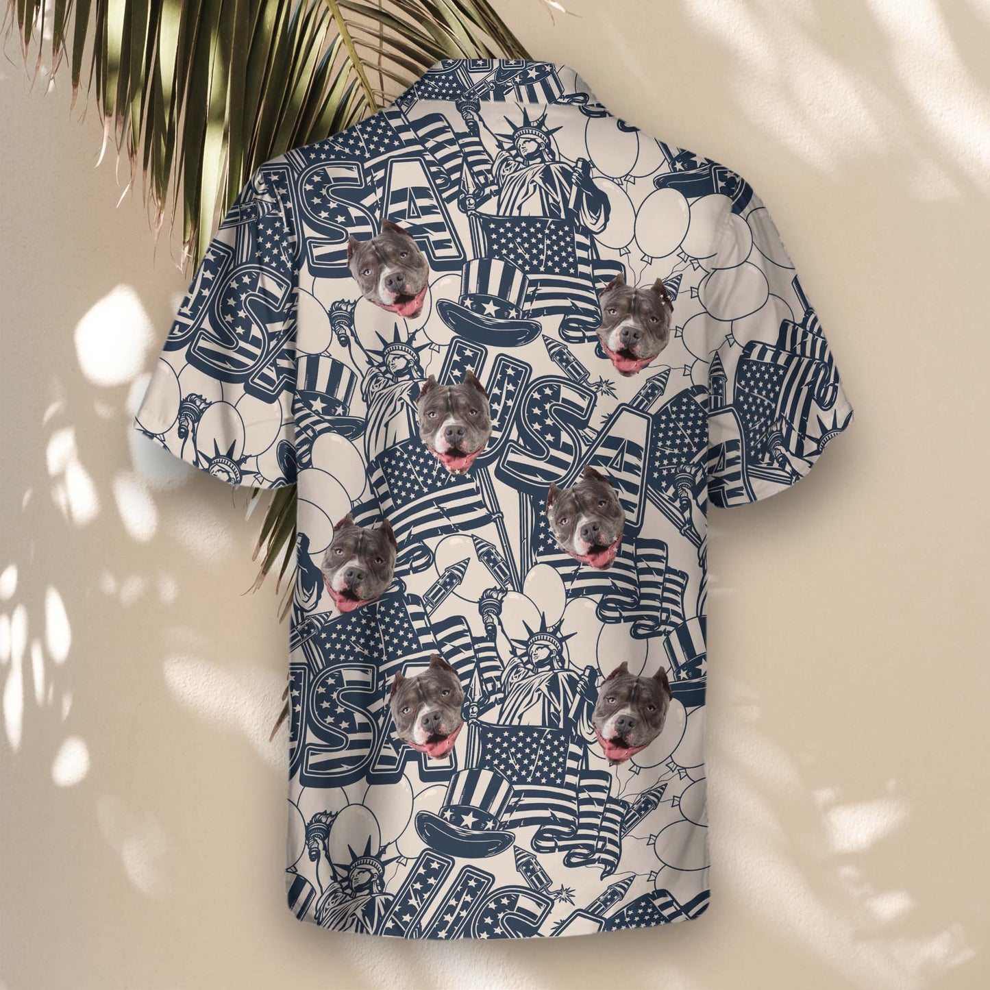 Navy & Ivory Patriot | Aloha Custom Hawaiian Shirts with Faces or Logos