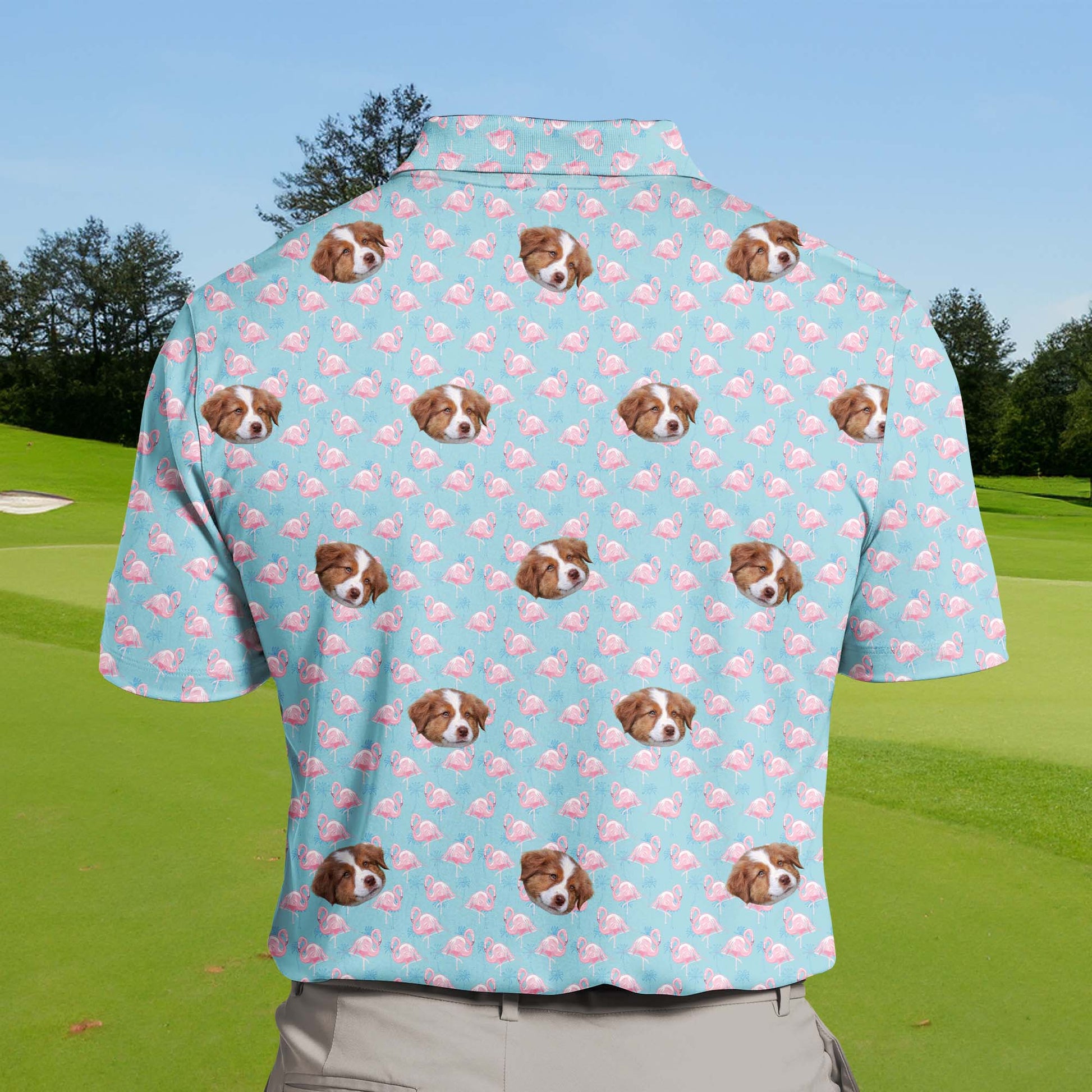 Tropical Pink Flamingo | Funny Golf Shirts with Faces or Logos